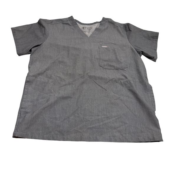 EUC Figs men’s gray scrub top sz M front pocket nurse attire workwear gently usd - Picture 4 of 13